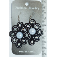 серьги (02-12) чёрные 1шт. РОЗПРОДАЖ!