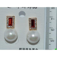 серьги (07-47) гранат 1шт.