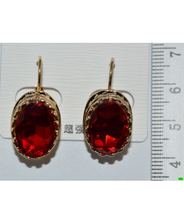 серьги (07-46) гранат 1шт.