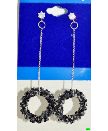 серьги (03-17) тёмные 1шт.  РАСПРОДАЖА!