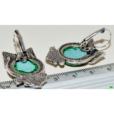 серьги (07-76) изумруд 1шт.
