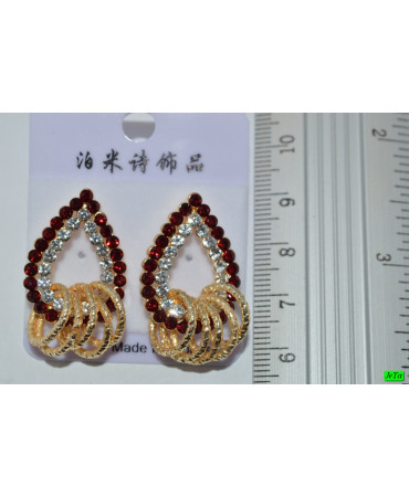 серьги (06-55) гранат 1шт.