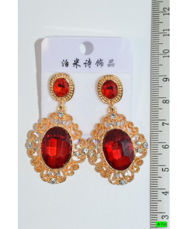 серьги (06-58) гранат 1шт.
